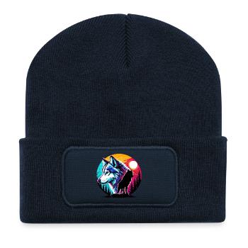 Wolf - Recycelte Patch Beanie - French Navy - Vorne