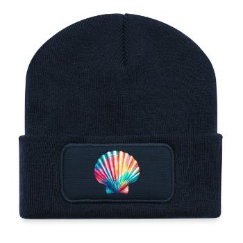 Scallop Shell - Recycled Patch Beanie - french navy - Front