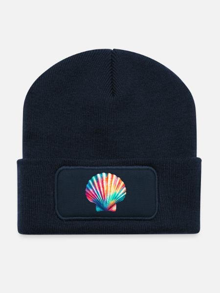 Coquille Saint-Jacques - Beanie recyclé à patch - bleu marine