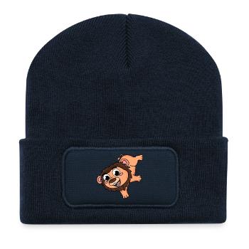 Kleiner Löwe - Recycelte Patch Beanie - French Navy - Vorne