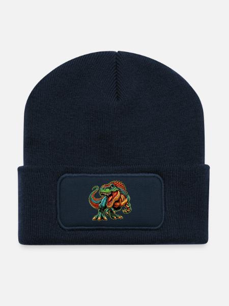 Dinosaurier - Recycelte Patch Beanie - French Navy