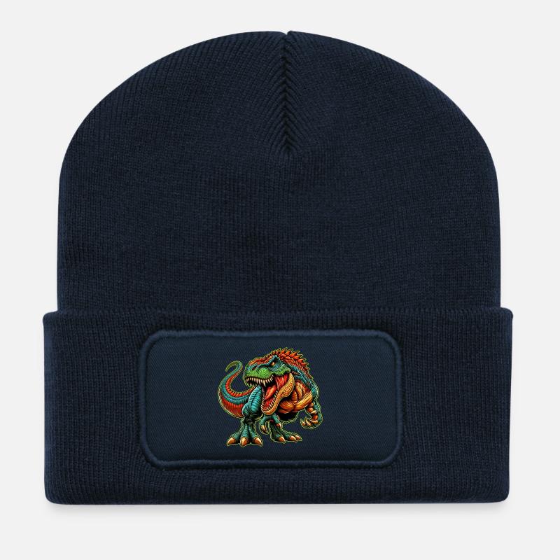 Dinosaurier - Recycelte Patch Beanie - French Navy