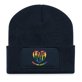 L’amour n’a pas de genre - Beanie recyclé à patch - bleu marine - Devant