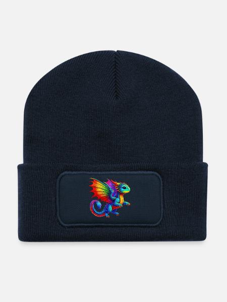 Drache - Recycelte Patch Beanie - French Navy
