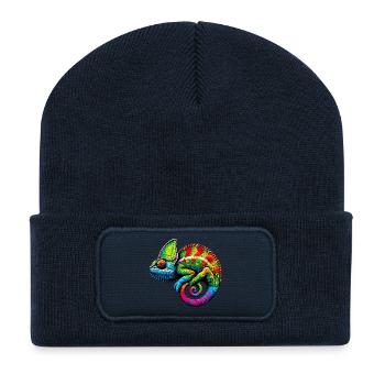 Chamäleon - Recycelte Patch Beanie - French Navy - Vorne