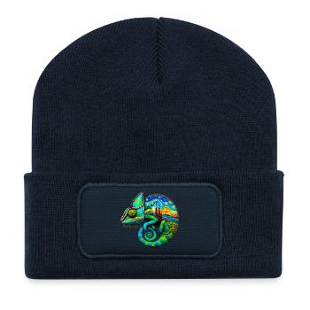 Van Gogh Caméléon - Beanie recyclé à patch - bleu marine - Devant