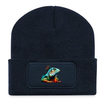 Iguana - Recycled Patch Beanie - french navy - Front