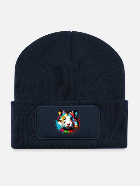 Hamster - Beanie recyclé à patch - bleu marine