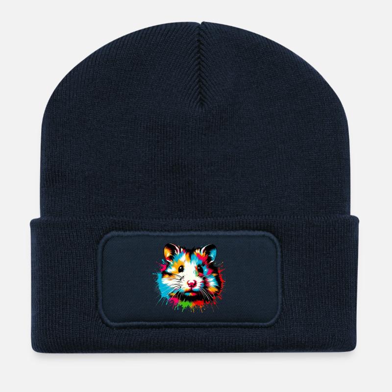 Hamster - Beanie recyclé à patch - bleu marine