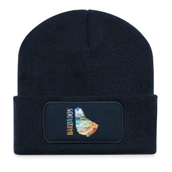 Watercolor Map Barbados - Recycled Patch Beanie - french navy - Front