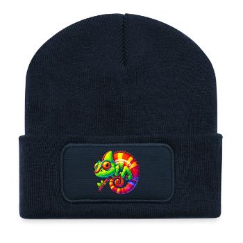 Chamäleon - Recycelte Patch Beanie - French Navy - Vorne