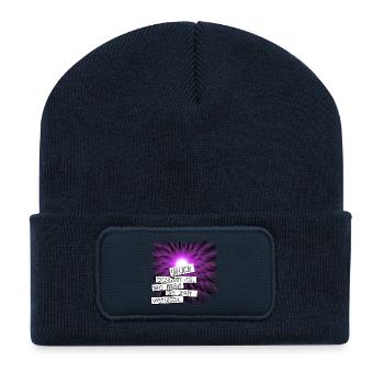 Glück beginnt da wo man die zeit vergisst - Recycelte Patch Beanie - French Navy - Vorne