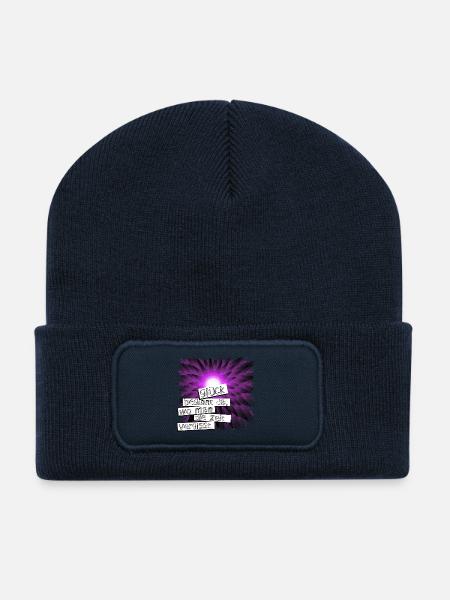 Glück beginnt da wo man die zeit vergisst - Recycelte Patch Beanie - French Navy