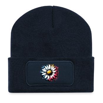 Gänseblümchen - Recycelte Patch Beanie - French Navy - Vorne