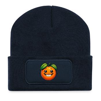 Orange Orange - Beanie recyclé à patch - bleu marine - Devant