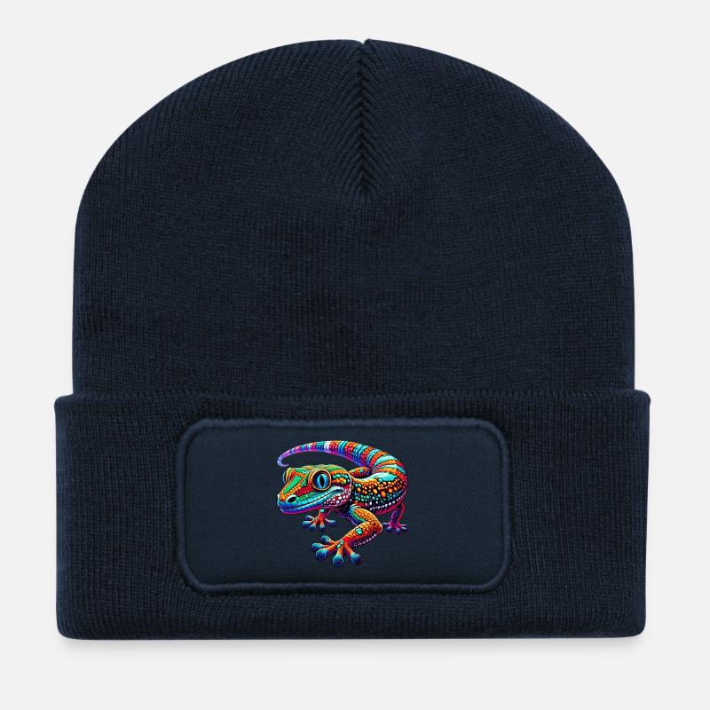 Gecko - Recycelte Patch Beanie - French Navy
