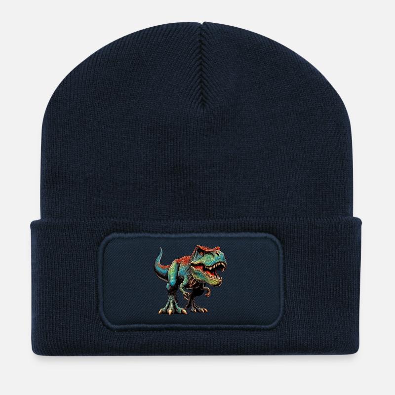 Dinosaurier - Recycelte Patch Beanie - French Navy