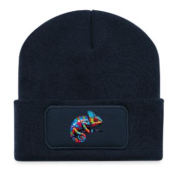 Chamäleon - Recycelte Patch Beanie - French Navy - Vorne
