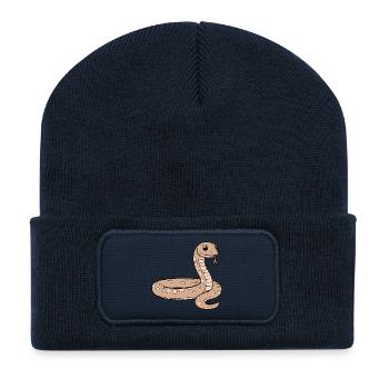 Schlange - Recycelte Patch Beanie - French Navy - Vorne