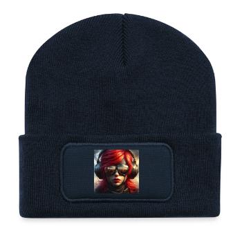 Rothaariger Flieger - Recycelte Patch Beanie - French Navy - Vorne