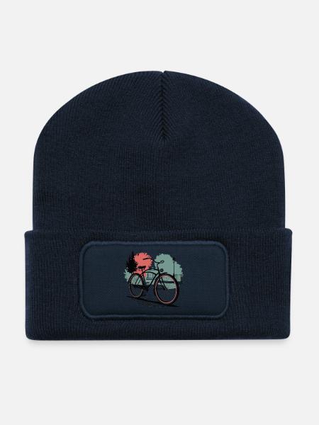 Vintage Bicycle Serenity - Recycled Patch Beanie - french navy