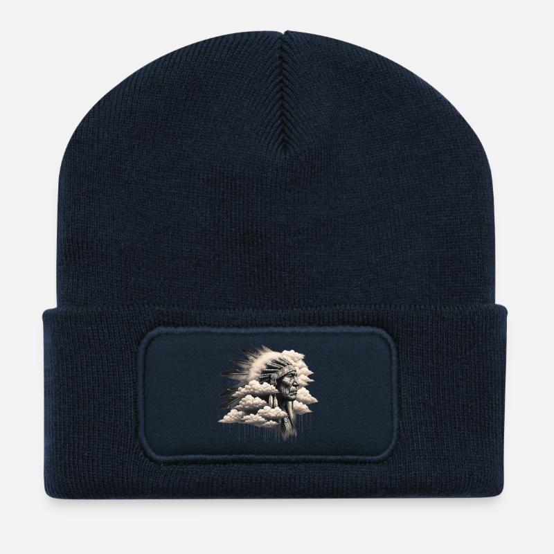 American Indian American - Recycled Patch Beanie - french navy