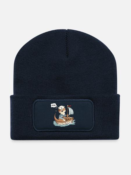 Moin Otter Boot Segeln Segelboot Nordsee - Recycelte Patch Beanie - French Navy