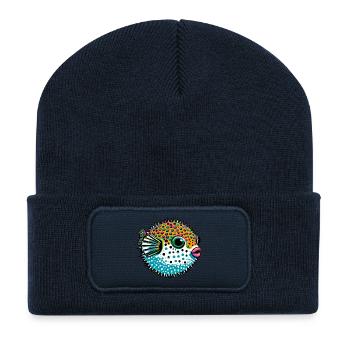 Kugelfisch - Recycelte Patch Beanie - French Navy - Vorne