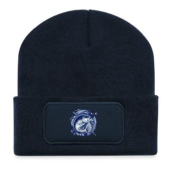 Poisson-grenouille avec des bulles d’eau design - Beanie recyclé à patch - bleu marine - Devant