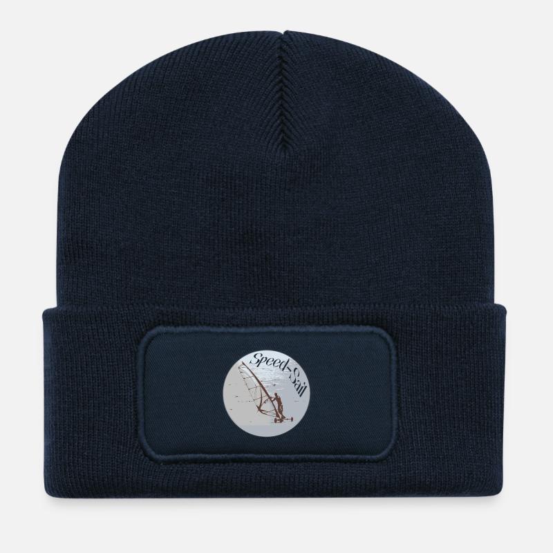 Speed-Sail - Beanie recyclé à patch - bleu marine