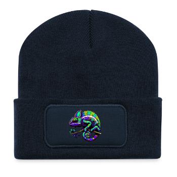 Chamäleon - Recycelte Patch Beanie - French Navy - Vorne