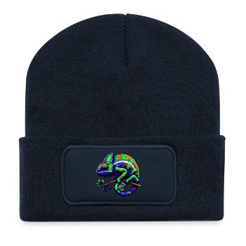 Chamäleon - Recycelte Patch Beanie - French Navy - Vorne