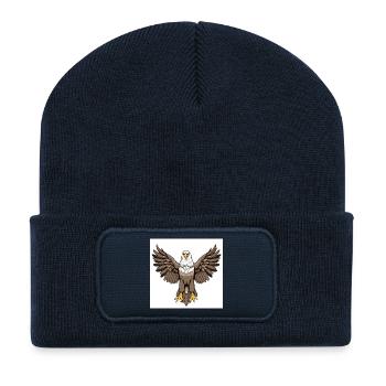 Aigle - Beanie recyclé à patch - bleu marine - Devant