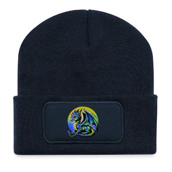 Drache - Recycelte Patch Beanie - French Navy - Vorne