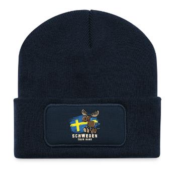 Tournée en Suède 2025 - Beanie recyclé à patch - bleu marine - Devant