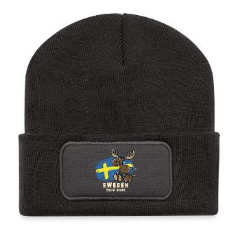 Sweden Tour 2025 - Recycelte Patch Beanie - Dunkelgrau - Vorne