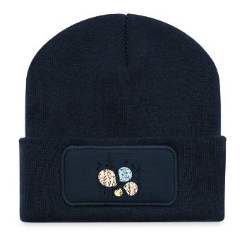 Delicate Botanical Pattern in Soft Tones - Recycled Patch Beanie - french navy - Front