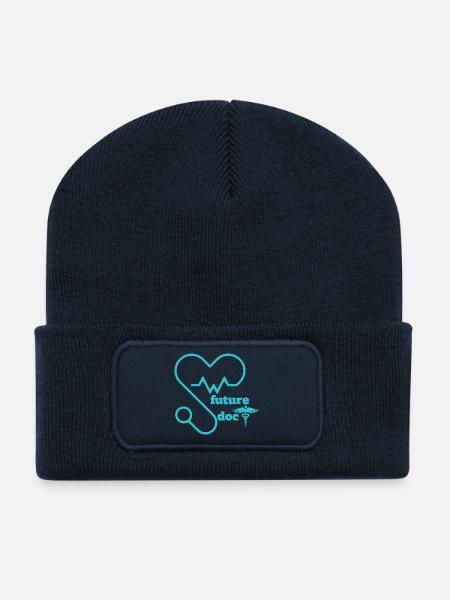 Medizinische Zukunftsvision Herzstethos - Recycelte Patch Beanie - French Navy
