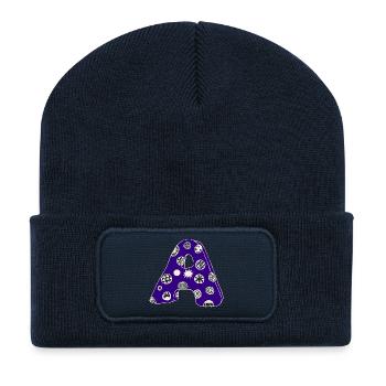 Letter A with character in blue - Recycled Patch Beanie - french navy - Front