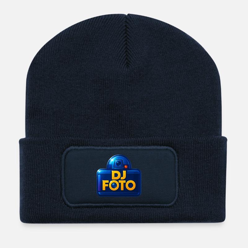 DJ Photo Logo Star Thema - Recycelte Patch Beanie - French Navy