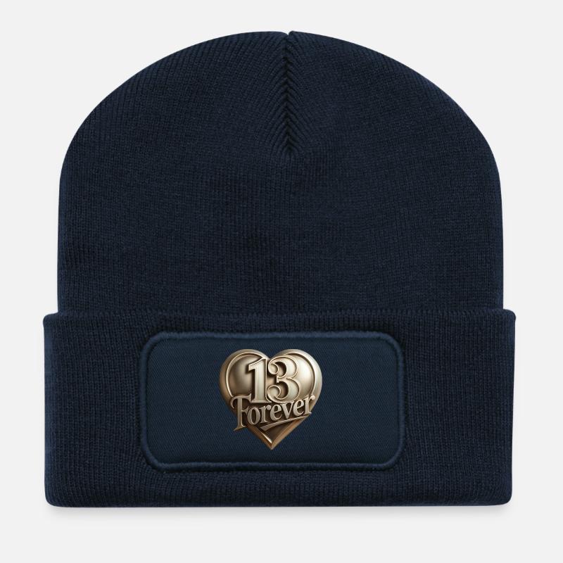 13forever in Herzform - Recycelte Patch Beanie - French Navy