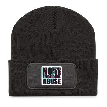 Audacieux, aucune excuse pour une conception de violence psychologique - Beanie recyclé à patch - charbon - Devant