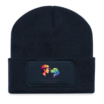 My Training Partner has four Paws - Recycelte Patch Beanie - French Navy - Vorne