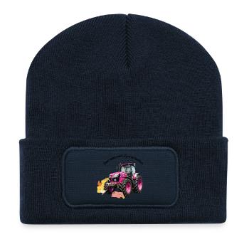 Fan de tracteur  - Beanie recyclé à patch - bleu marine - Devant