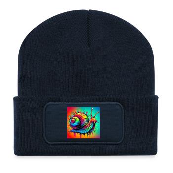 Schnecke - Recycelte Patch Beanie - French Navy - Vorne