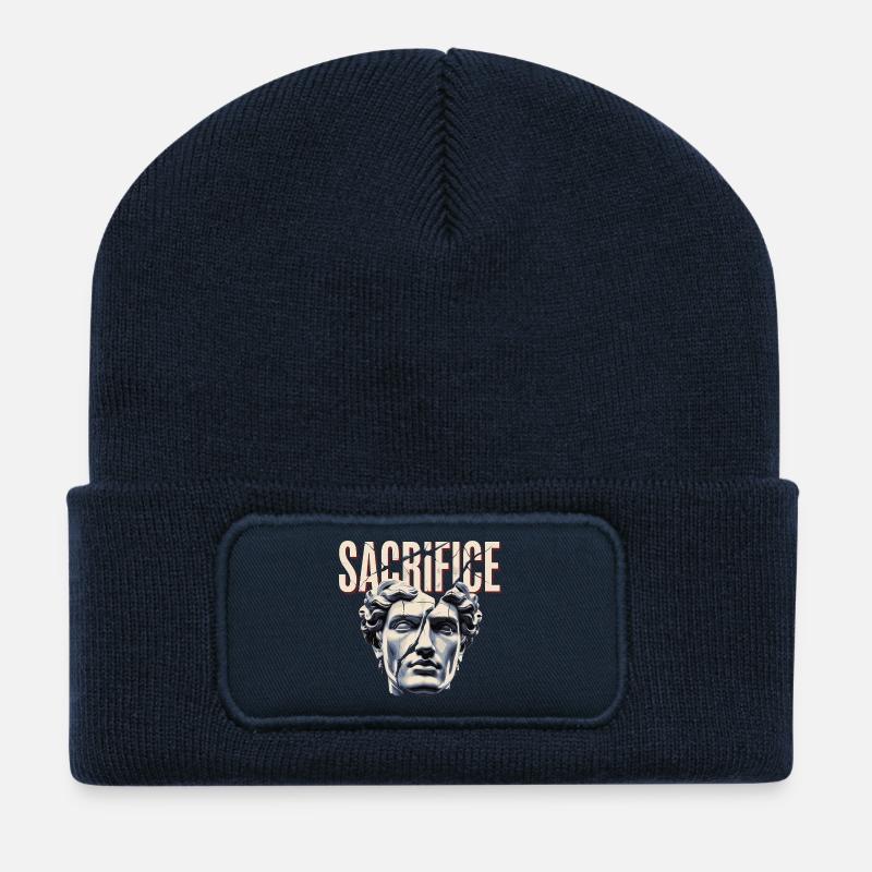 Bruchstückhafte Antike Skulptur - Recycelte Patch Beanie - French Navy