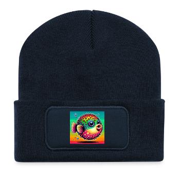 Kugelfisch - Recycelte Patch Beanie - French Navy - Vorne