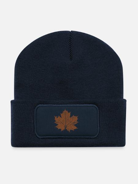 Ahornblatt  - Recycelte Patch Beanie - French Navy