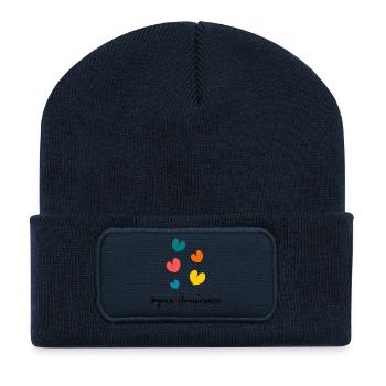 HEART. HAPPY BIRTHDAY. HAPPY BIRTHDAY - Recycled Patch Beanie - french navy - Front