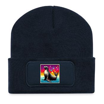 seal - Recycled Patch Beanie - french navy - Front